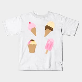 Tasty classic ice cream cone and popsicle Kids T-Shirt